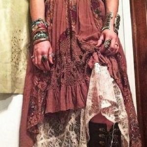 Free People Floral Godet Skirt